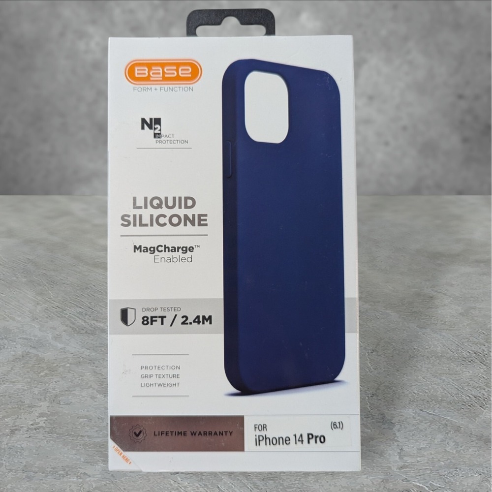 A9. Base Liquid Silicone MagCharge Case For Apple iPhone 14 Pro - Blue